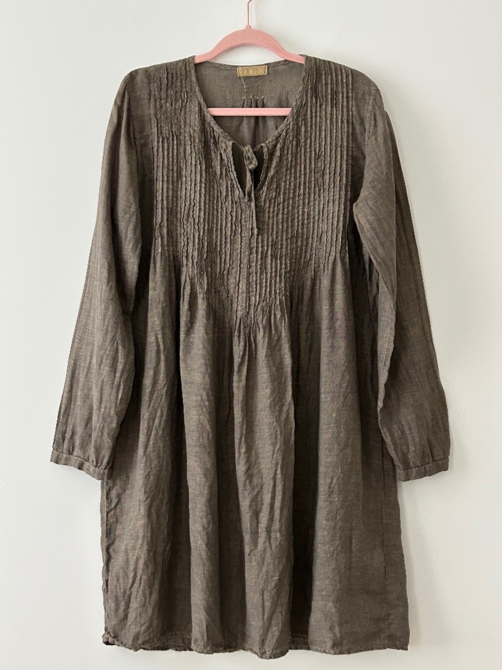 CP Shades 100% Linen Olive Pintuck Tunic